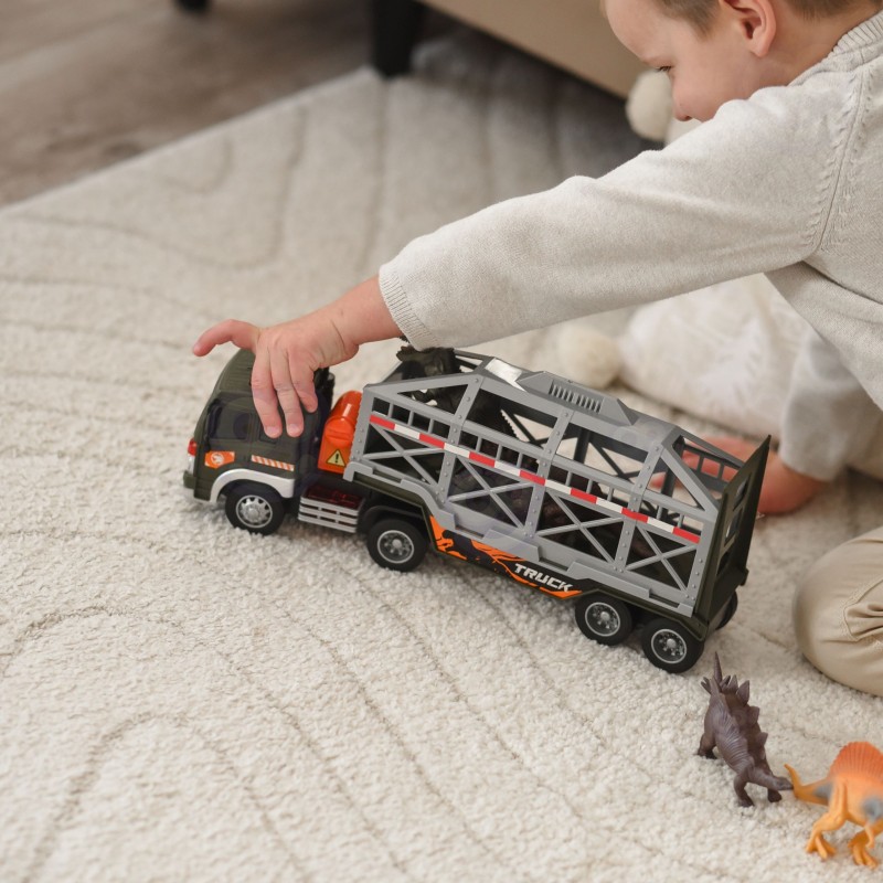 WOOPIE Kamión Transportér dinosaurov | Ťahač so zvukom, svetlom a 3 figúrkami