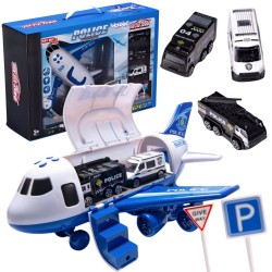 WOOPIE Policajné lietadlo a transportér 2v1 | XL Set s 3 autami a efektmi