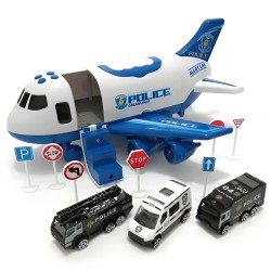 WOOPIE Policajné lietadlo a transportér 2v1 | XL Set s 3 autami a efektmi