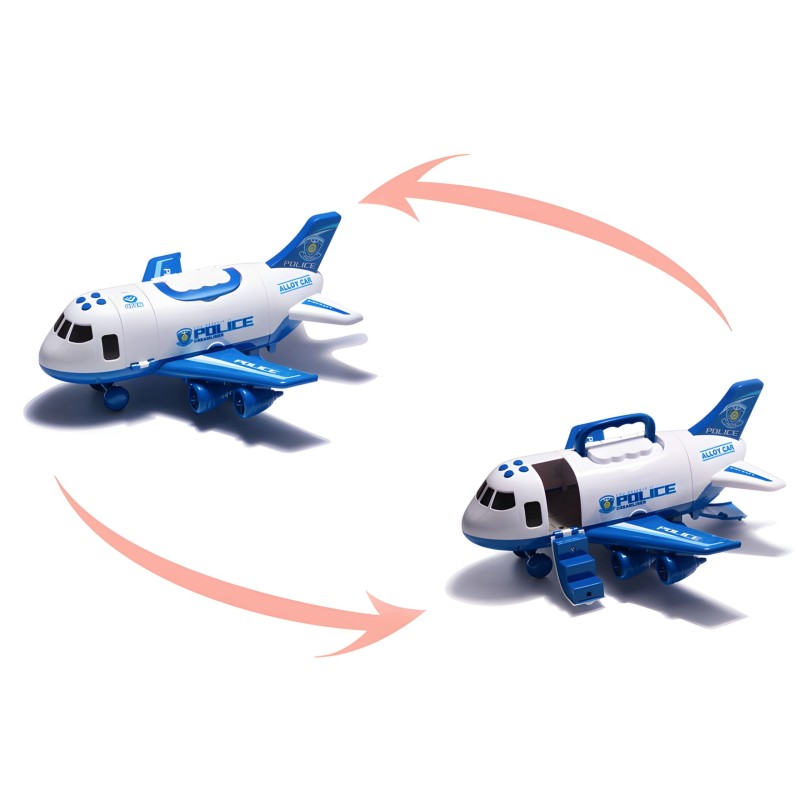 WOOPIE Policajné lietadlo a transportér 2v1 | XL Set s 3 autami a efektmi
