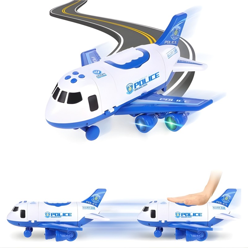 WOOPIE Policajné lietadlo a transportér 2v1 | XL Set s 3 autami a efektmi