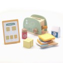 WOOPIE GREEN Drevený hriankovač (Toster) | Raňajkový set s potravinami (14 ks)