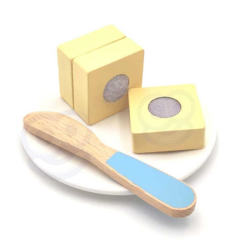 WOOPIE GREEN Drevený hriankovač (Toster) | Raňajkový set s potravinami (14 ks)