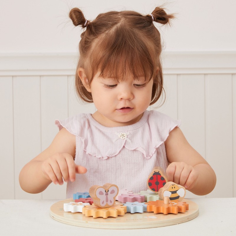 Viga PolarB Drevené ozubené kolesá | Montessori hračka s mechanizmom (Záhrada)