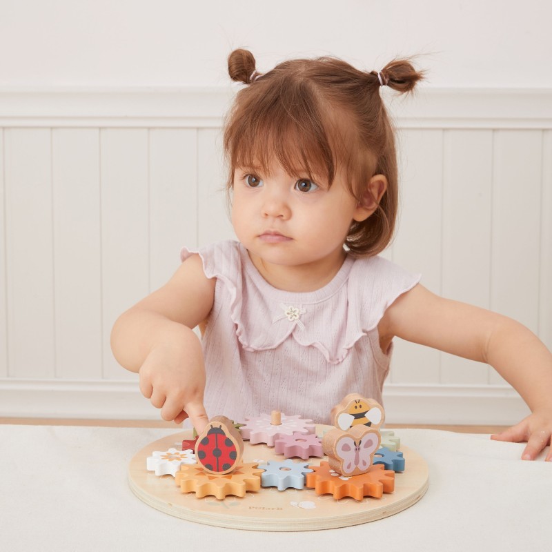 Viga PolarB Drevené ozubené kolesá | Montessori hračka s mechanizmom (Záhrada)