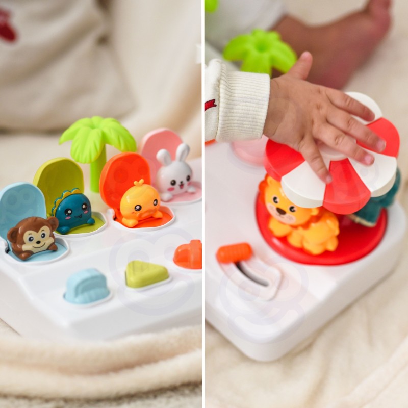 WOOPIE BABY Wyskakujące Zwierzątka Pop Up Karuzela Zabawka Interaktywna