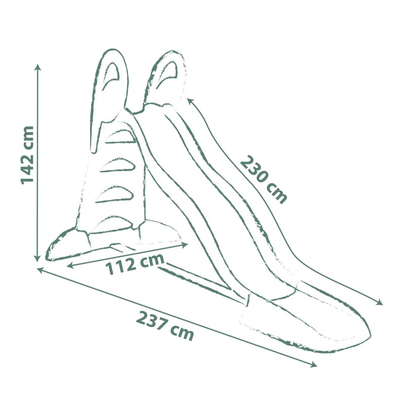 Smoby Life Šmykľavka XL 230 cm | Záhradný tobogan s vodnou funkciou