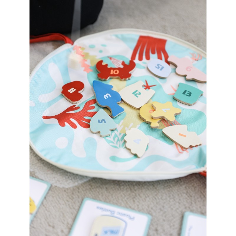 CLASSIC WORLD Edukacyjna Gra Łowienie Rybek na Magnes z Kartami do Nauki Liczenia 35 el.