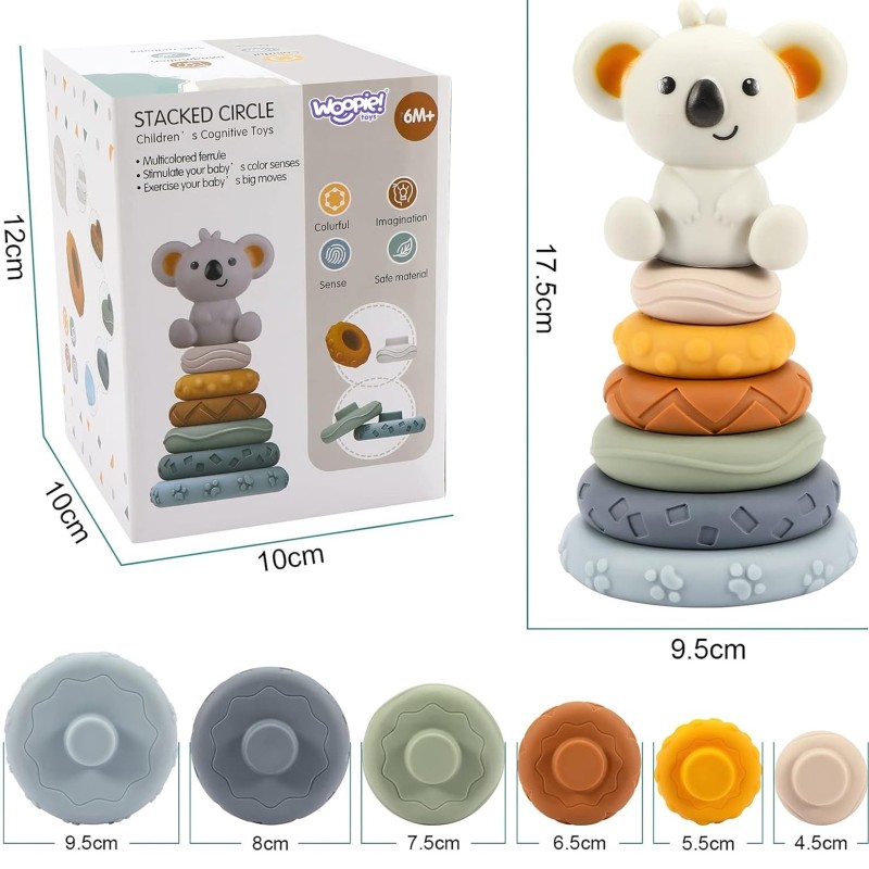 WOOPIE BABY Zestaw Edukacyjna Piramidka Koala 2w1 Gryzak