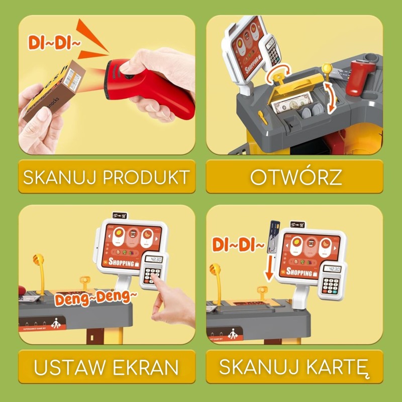 WOOPIE Interaktywny Super Market dla Dzieci Akcesoria