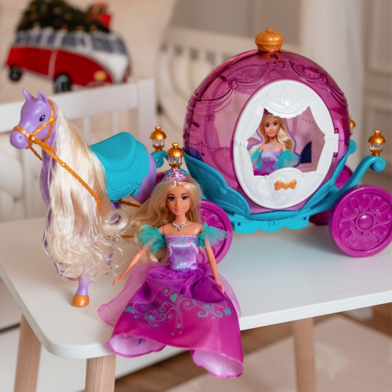WOOPIE ROYAL Lalka Księżniczka Lily i Magiczny Duży Powóz Karoca Akcesoria