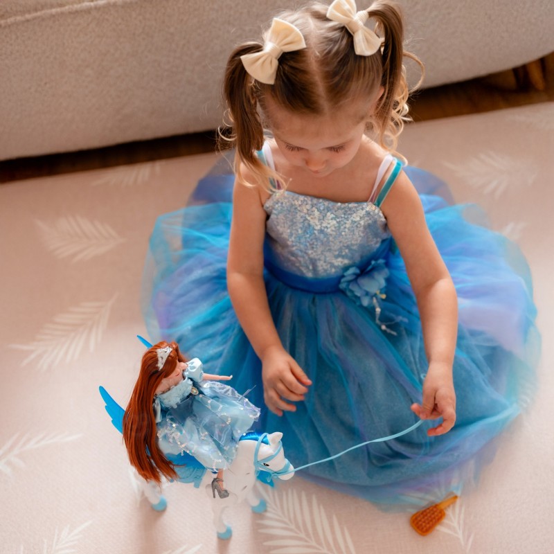 WOOPIE ROYAL Interaktívny kôň Pegas | Chodiaci koník pre bábiky s krídlami a kefou