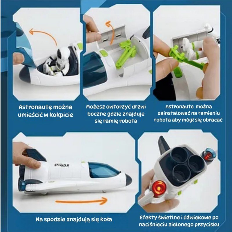 WOOPIE Vesmírna sada Raketoplán a Rover | Svetlo, Zvuk a 2 astronauti