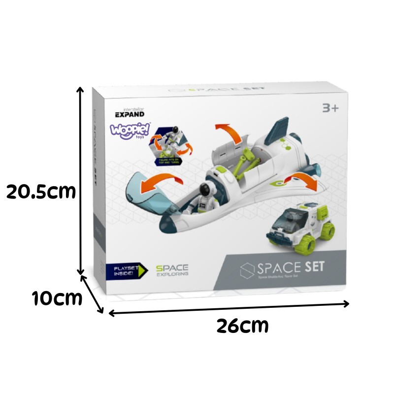 WOOPIE Vesmírna sada Raketoplán a Rover | Svetlo, Zvuk a 2 astronauti