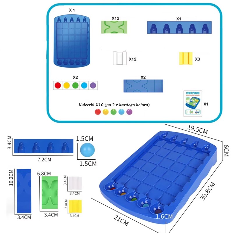 WOOPIE IQ Gra Logiczna Kulą do Celu Trening Mózgu Puzzle Labirynt Droga