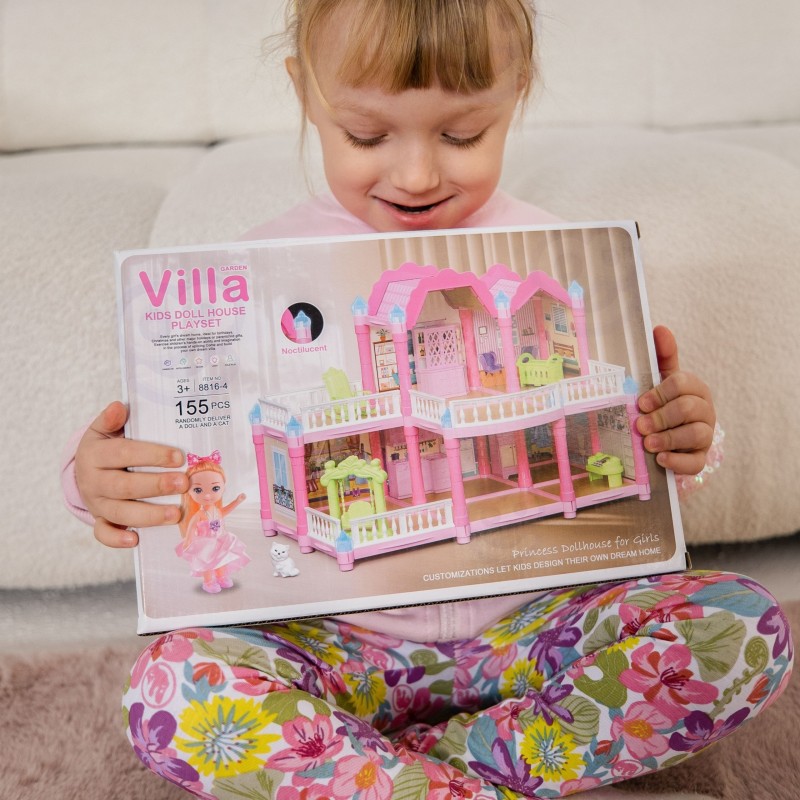 WOOPIE Domek Dla Lalek Willa Ogrodowa 156el.