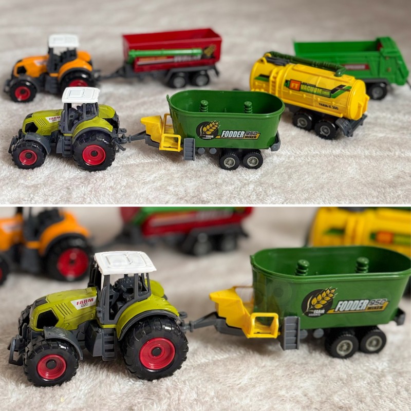 WOOPIE Zestaw Mini Farmera Traktory z Przyczepami