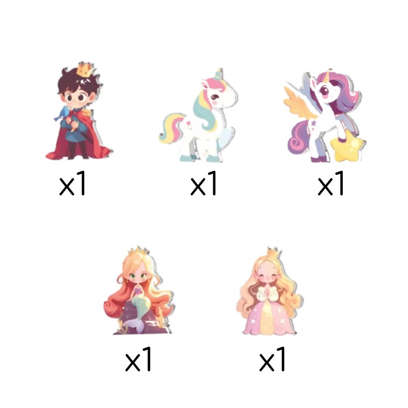 WOOPIE Klocki Magnetyczne Konstrukcyjne 3D Zestaw Edukacyjny Bajkowy Zamek Księżniczki 55el.