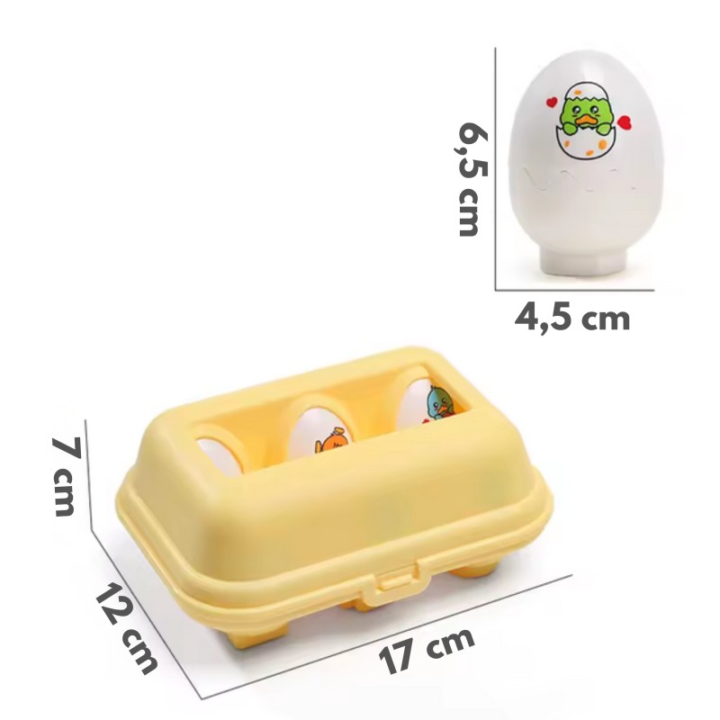 WOOPIE Układanka Sorter Montessori Dopasuj Kształty Zabawne Kurczaczki Jajka 6szt