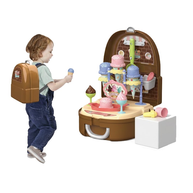 WOOPIE Zestaw Małego Kucharza Lodziarnia Sklepik w Plecaku 36 el.