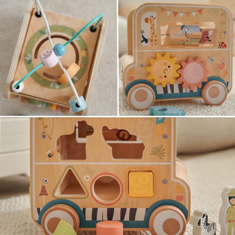 WOOPIE GREEN Drewniana Kostka Aktywności Samochód Terenowy Safari FSC