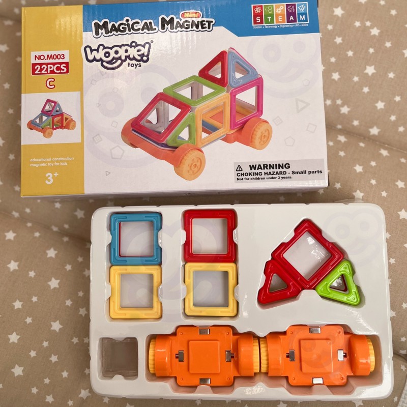 WOOPIE Klocki Magnetyczne Pojazd Mini Budowle STEAM 22el.