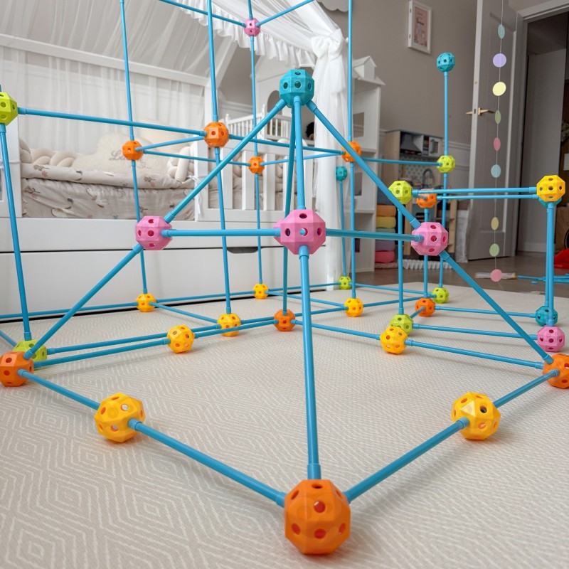 WOOPIE Zestaw Konstrukcyjny XXL Klocki do Budowania Namiotu Bazy Rurki Słomki 340 el.