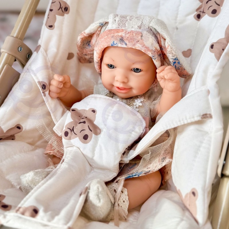 WOOPIE ROYAL Lalka Bobas Vintage 24 cm w Sukience i Czapeczce Króliczka