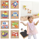 Viga Układanka drewniana puzzle magnetyczne - pojazdy Certyfikat FSC