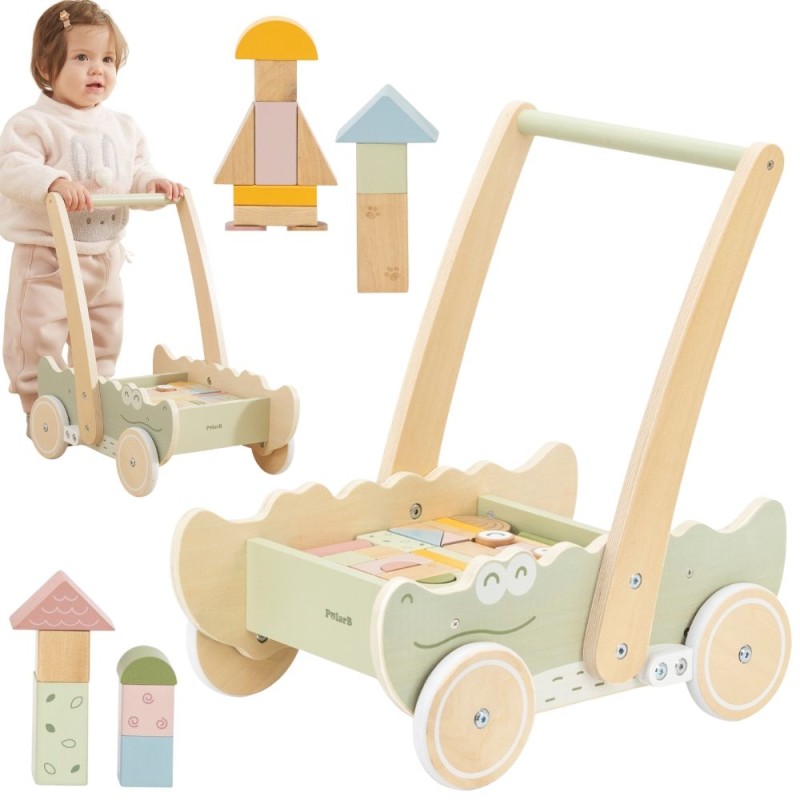 Viga Drewniany Wózek Na Klocki Pchacz