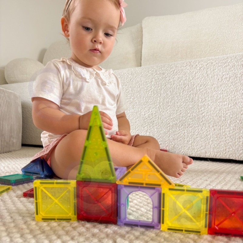 WOOPIE Klocki Magnetyczne Konstrukcyjne 3D Zestaw Edukacyjny Zamek Pojazdy110el..