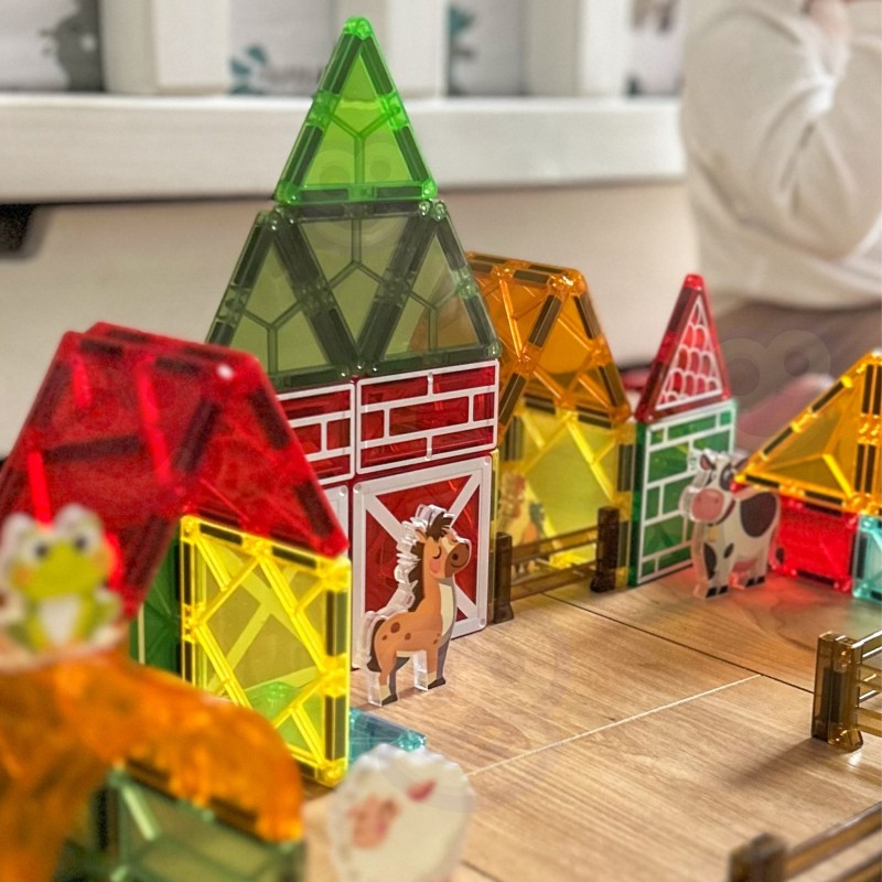 WOOPIE Magnetyczne Klocki Konstrukcyjne 7,5 cm Farma 30 el.