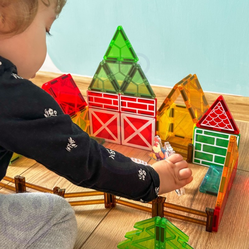 WOOPIE Magnetyczne Klocki Konstrukcyjne 7,5 cm Farma 30 el.