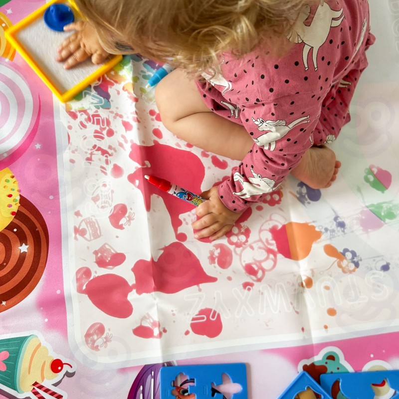 WOOPIE Mata Wodna do Malowania XXL 100x80cm Wróżki Różowa