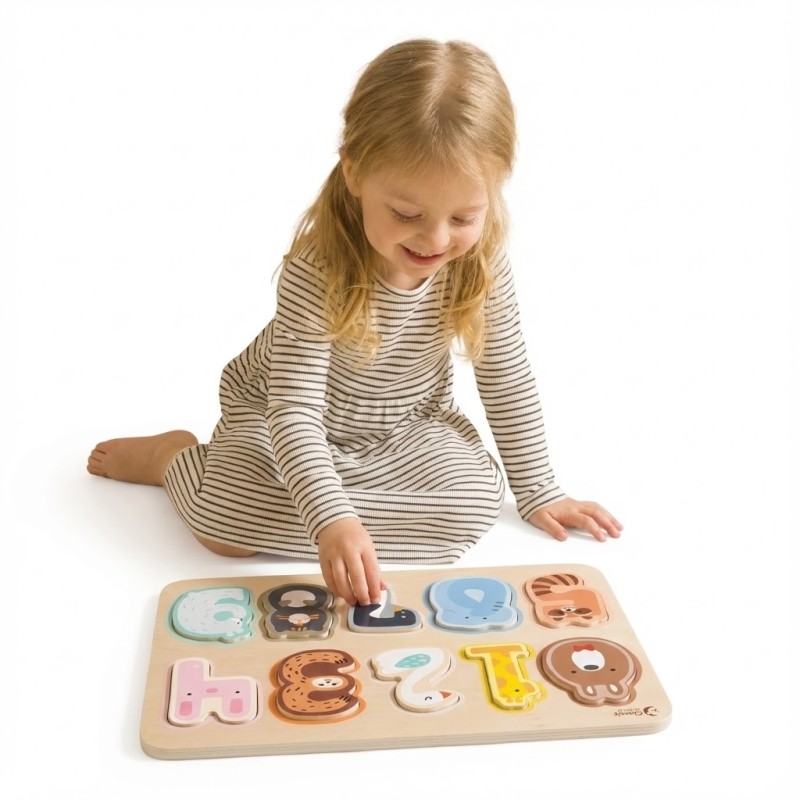 CLASSIC WORLD Drewniane Puzzle Numeryczne Cyferki Montessori 11 el.