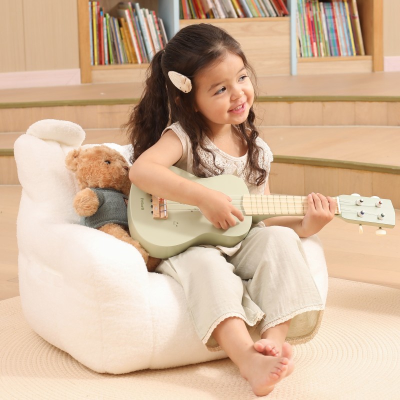 Viga Drewniane Ukulele Gitara Dla Dzieci Zielone Z Nutami