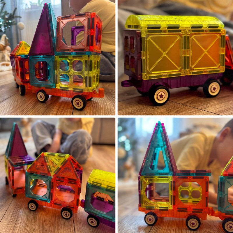 WOOPIE Klocki Magnetyczne 3D Zestaw Pociąg 71el.