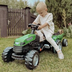 Woopie Šliapací traktor Farmer GoTrac Maxi s prívesom – Tiché kolesá a nastaviteľné sedadlo