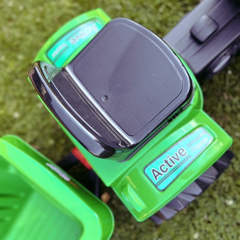 Woopie Šliapací traktor Farmer GoTrac Maxi s prívesom – Tiché kolesá a nastaviteľné sedadlo