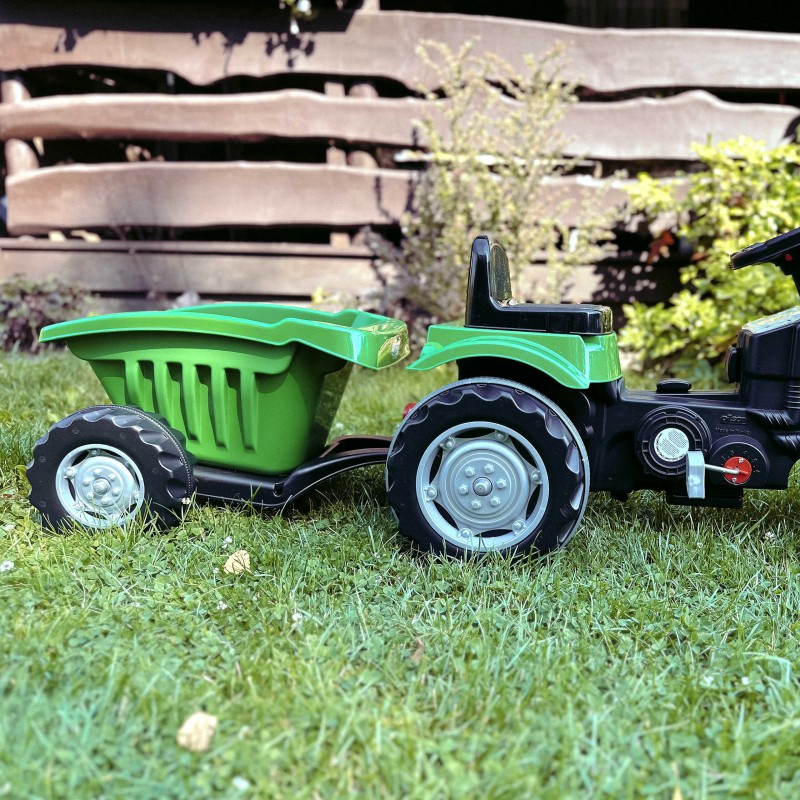 Woopie Šliapací traktor Farmer GoTrac Maxi s prívesom – Tiché kolesá a nastaviteľné sedadlo