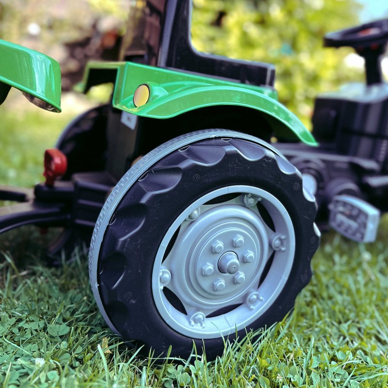 Woopie Šliapací traktor Farmer GoTrac Maxi s prívesom – Tiché kolesá a nastaviteľné sedadlo