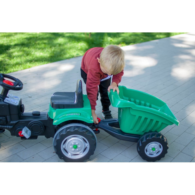 Woopie Šliapací traktor Farmer GoTrac Maxi s prívesom – Tiché kolesá a nastaviteľné sedadlo