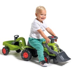 Falk Detské odrážadlo Traktor Baby Claas s bagrom a vlečkou