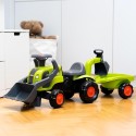 Falk Detské odrážadlo Traktor Baby Claas s bagrom a vlečkou