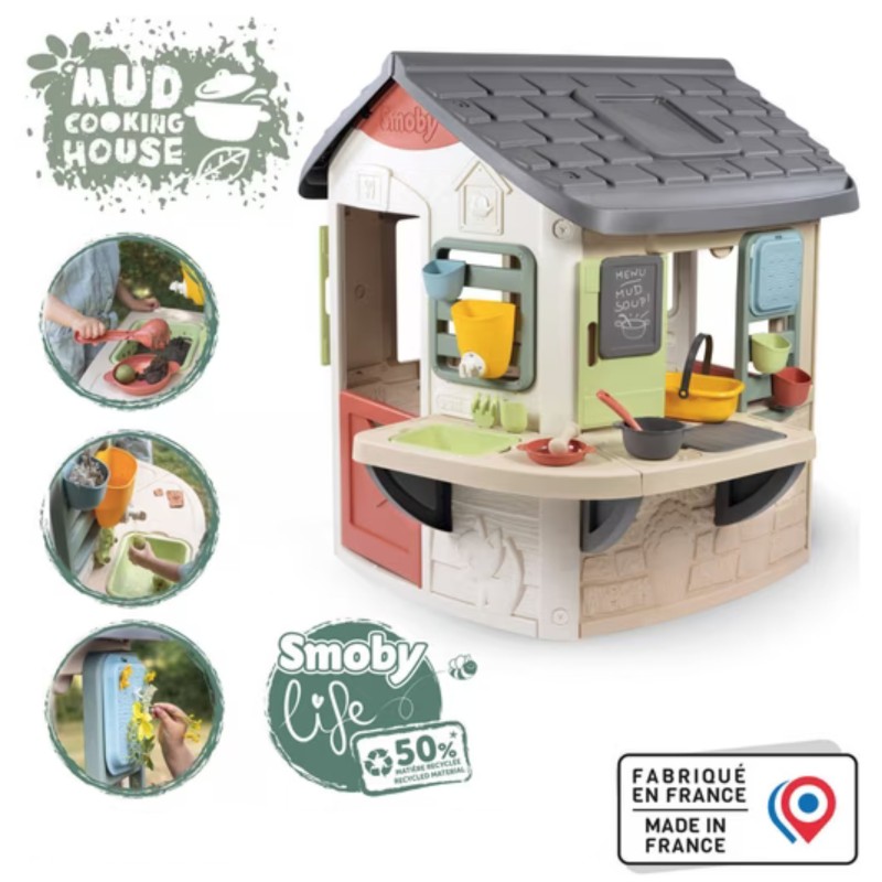 Smoby Záhradný domček s kuchynkou a 16 doplnkami