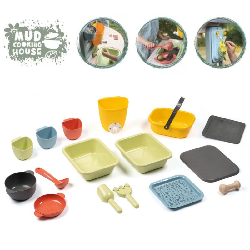 Smoby Záhradný domček s kuchynkou a 16 doplnkami