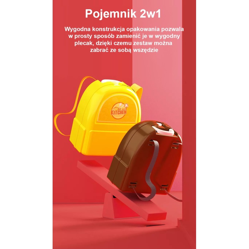 WOOPIE Zestaw Małego Kucharza Lodziarnia Sklepik w Plecaku 36 el.