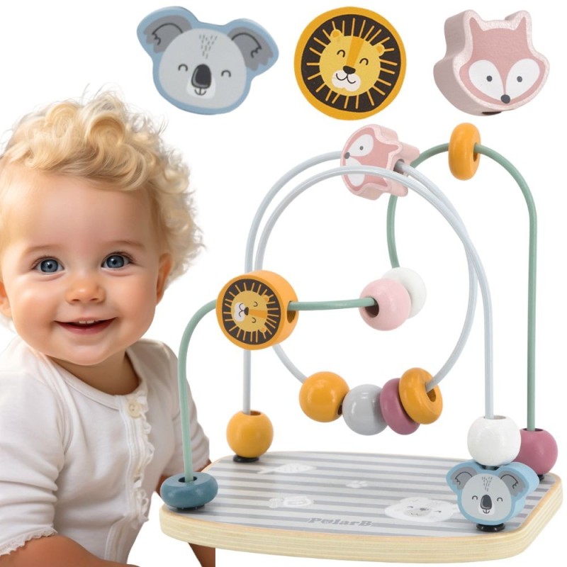 VIGA PolarB Drewniany Labirynt Przeplatanka Edukacyjna Montessori