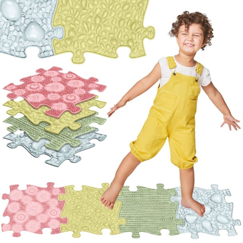 Woopie Ortopedické senzorické puzzle 4 ks – Kompaktná pastelová sada