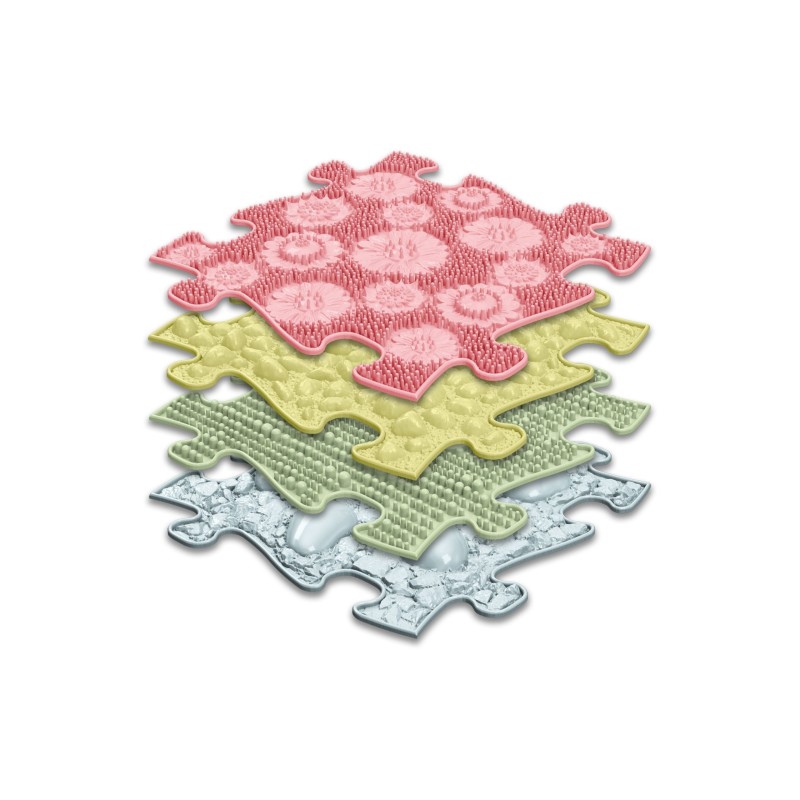 Woopie Ortopedické senzorické puzzle 4 ks – Kompaktná pastelová sada